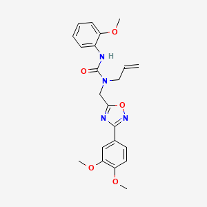 molecular formula C22H24N4O5 B11390815 1-{[3-(3,4-Dimethoxyphenyl)-1,2,4-oxadiazol-5-yl]methyl}-3-(2-methoxyphenyl)-1-prop-2-en-1-ylurea 