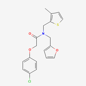 molecular formula C19H18ClNO3S B11390841 2-(4-chlorophenoxy)-N-(furan-2-ylmethyl)-N-[(3-methylthiophen-2-yl)methyl]acetamide 