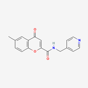 molecular formula C17H14N2O3 B11390854 6-methyl-4-oxo-N-(pyridin-4-ylmethyl)-4H-chromene-2-carboxamide 