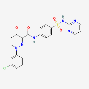 molecular formula C22H17ClN6O4S B11390858 1-(3-chlorophenyl)-N-{4-[(4-methylpyrimidin-2-yl)sulfamoyl]phenyl}-4-oxo-1,4-dihydropyridazine-3-carboxamide 