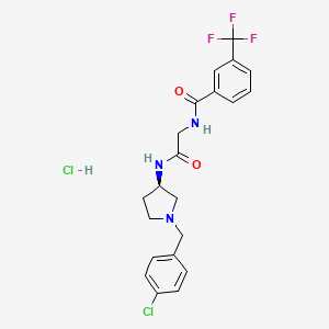 molecular formula C21H21ClF3N3O2.HCl B1139086 盐酸N-[2-[[(3R)-1-[(4-氯苯基)甲基]-3-吡咯烷基]氨基]-2-氧代乙基]-3-(三氟甲基)苯甲酰胺 CAS No. 1313730-14-1