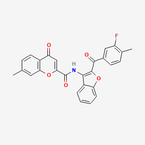 N-[2-(3-fluoro-4-methylbenzoyl)-1-benzofuran-3-yl]-7-methyl-4-oxo-4H-chromene-2-carboxamide