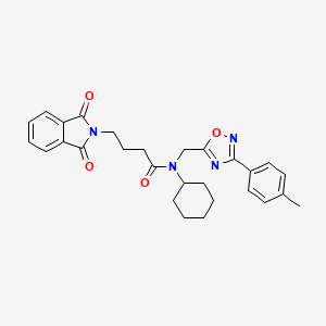 N-cyclohexyl-4-(1,3-dioxo-1,3-dihydro-2H-isoindol-2-yl)-N-{[3-(4-methylphenyl)-1,2,4-oxadiazol-5-yl]methyl}butanamide