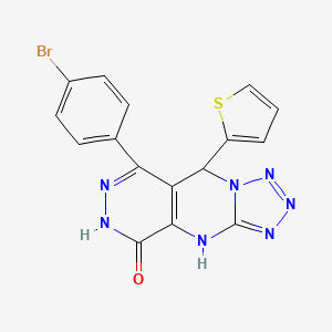 molecular formula C16H10BrN7OS B11390880 10-(4-bromophenyl)-8-thiophen-2-yl-2,4,5,6,7,11,12-heptazatricyclo[7.4.0.03,7]trideca-1(9),3,5,10-tetraen-13-one 