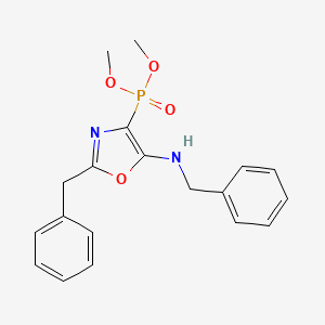 molecular formula C19H21N2O4P B11390896 Dimethyl [2-benzyl-5-(benzylamino)-1,3-oxazol-4-yl]phosphonate 