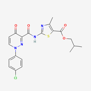 molecular formula C20H19ClN4O4S B11390925 2-Methylpropyl 2-({[1-(4-chlorophenyl)-4-oxo-1,4-dihydropyridazin-3-yl]carbonyl}amino)-4-methyl-1,3-thiazole-5-carboxylate 