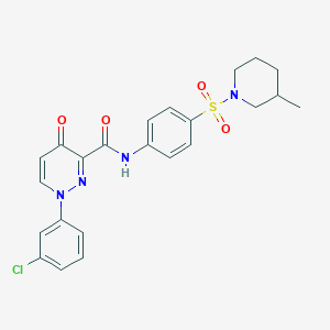 molecular formula C23H23ClN4O4S B11390926 1-(3-chlorophenyl)-N-{4-[(3-methylpiperidin-1-yl)sulfonyl]phenyl}-4-oxo-1,4-dihydropyridazine-3-carboxamide 