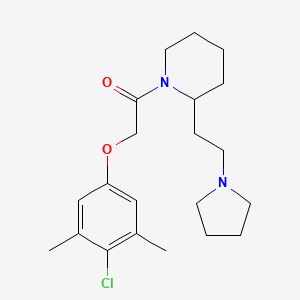 molecular formula C21H31ClN2O2 B11390964 2-(4-Chloro-3,5-dimethylphenoxy)-1-{2-[2-(pyrrolidin-1-yl)ethyl]piperidin-1-yl}ethanone 