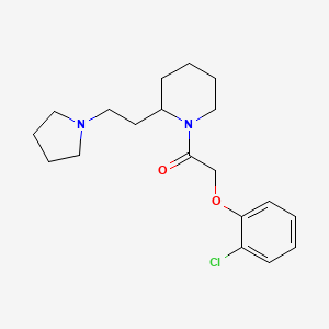 molecular formula C19H27ClN2O2 B11390965 2-(2-Chlorophenoxy)-1-{2-[2-(pyrrolidin-1-yl)ethyl]piperidin-1-yl}ethanone 