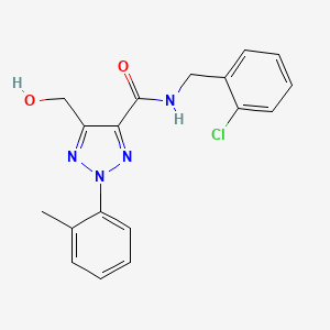 molecular formula C18H17ClN4O2 B11390989 N-(2-chlorobenzyl)-5-(hydroxymethyl)-2-(2-methylphenyl)-2H-1,2,3-triazole-4-carboxamide 