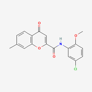 molecular formula C18H14ClNO4 B11390991 N-(5-chloro-2-methoxyphenyl)-7-methyl-4-oxo-4H-chromene-2-carboxamide 