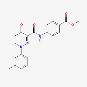 molecular formula C20H17N3O4 B11390994 Methyl 4-({[1-(3-methylphenyl)-4-oxo-1,4-dihydropyridazin-3-yl]carbonyl}amino)benzoate 