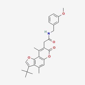 2-(3-tert-butyl-4,9-dimethyl-7-oxo-7H-furo[2,3-f]chromen-8-yl)-N-(3-methoxybenzyl)acetamide