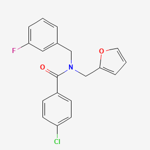 4-chloro-N-(3-fluorobenzyl)-N-(furan-2-ylmethyl)benzamide