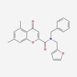 N-benzyl-N-(furan-2-ylmethyl)-5,7-dimethyl-4-oxo-4H-chromene-2-carboxamide