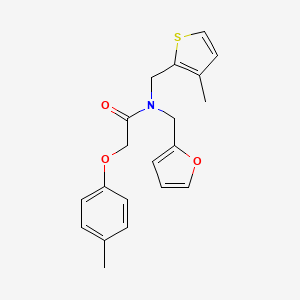 N-(furan-2-ylmethyl)-2-(4-methylphenoxy)-N-[(3-methylthiophen-2-yl)methyl]acetamide