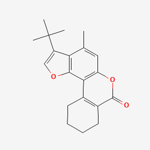 molecular formula C20H22O3 B11391108 3-tert-butyl-4-methyl-8,9,10,11-tetrahydro-7H-benzo[c]furo[2,3-f]chromen-7-one 