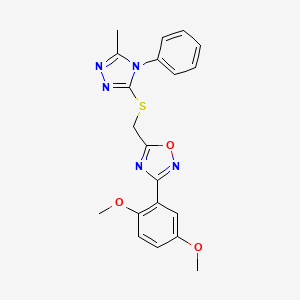 3-(2,5-dimethoxyphenyl)-5-{[(5-methyl-4-phenyl-4H-1,2,4-triazol-3-yl)sulfanyl]methyl}-1,2,4-oxadiazole