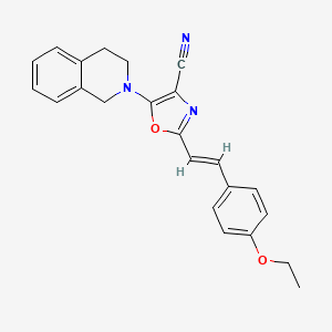 5-(3,4-dihydroisoquinolin-2(1H)-yl)-2-[(E)-2-(4-ethoxyphenyl)ethenyl]-1,3-oxazole-4-carbonitrile