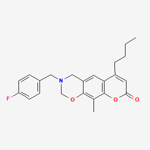 6-butyl-3-(4-fluorobenzyl)-10-methyl-3,4-dihydro-2H,8H-chromeno[6,7-e][1,3]oxazin-8-one