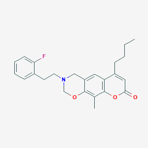 6-butyl-3-[2-(2-fluorophenyl)ethyl]-10-methyl-3,4-dihydro-2H,8H-chromeno[6,7-e][1,3]oxazin-8-one