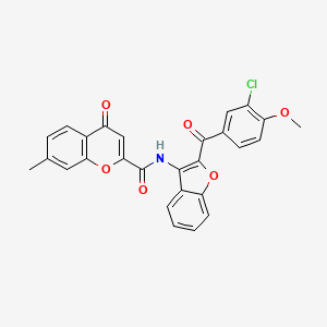 molecular formula C27H18ClNO6 B11391146 N-[2-(3-chloro-4-methoxybenzoyl)-1-benzofuran-3-yl]-7-methyl-4-oxo-4H-chromene-2-carboxamide 