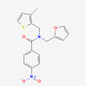 N-(furan-2-ylmethyl)-N-[(3-methylthiophen-2-yl)methyl]-4-nitrobenzamide