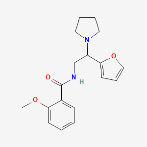 molecular formula C18H22N2O3 B11391202 N-[2-(furan-2-yl)-2-(pyrrolidin-1-yl)ethyl]-2-methoxybenzamide 