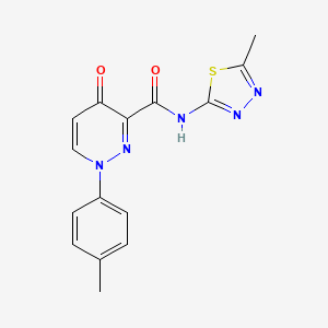 molecular formula C15H13N5O2S B11391208 1-(4-methylphenyl)-N-(5-methyl-1,3,4-thiadiazol-2-yl)-4-oxo-1,4-dihydropyridazine-3-carboxamide 