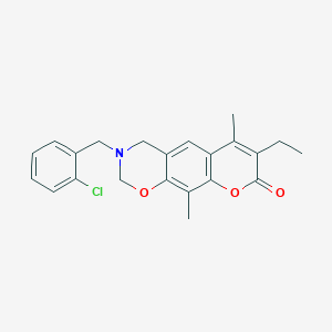 3-(2-chlorobenzyl)-7-ethyl-6,10-dimethyl-3,4-dihydro-2H,8H-chromeno[6,7-e][1,3]oxazin-8-one