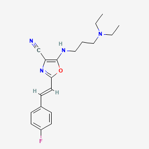 5-{[3-(diethylamino)propyl]amino}-2-[(E)-2-(4-fluorophenyl)ethenyl]-1,3-oxazole-4-carbonitrile