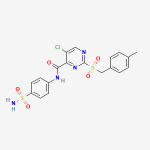 5-chloro-2-[(4-methylbenzyl)sulfonyl]-N-(4-sulfamoylphenyl)pyrimidine-4-carboxamide