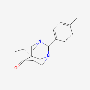 5-Ethyl-7-methyl-2-(4-methylphenyl)-1,3-diazatricyclo[3.3.1.1~3,7~]decan-6-one