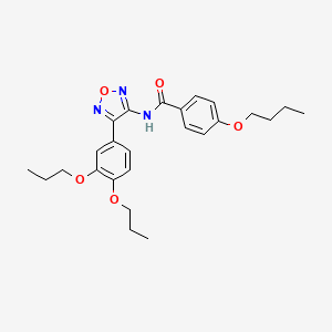 molecular formula C25H31N3O5 B11391299 4-butoxy-N-[4-(3,4-dipropoxyphenyl)-1,2,5-oxadiazol-3-yl]benzamide 