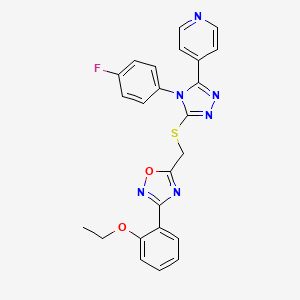 molecular formula C24H19FN6O2S B11391321 4-[5-({[3-(2-ethoxyphenyl)-1,2,4-oxadiazol-5-yl]methyl}sulfanyl)-4-(4-fluorophenyl)-4H-1,2,4-triazol-3-yl]pyridine 