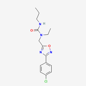 molecular formula C15H19ClN4O2 B11391358 1-{[3-(4-Chlorophenyl)-1,2,4-oxadiazol-5-yl]methyl}-1-ethyl-3-propylurea 