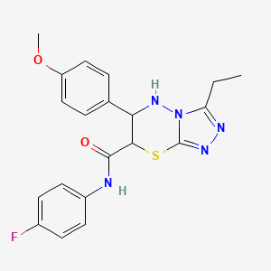 molecular formula C20H20FN5O2S B11391367 3-ethyl-N-(4-fluorophenyl)-6-(4-methoxyphenyl)-6,7-dihydro-5H-[1,2,4]triazolo[3,4-b][1,3,4]thiadiazine-7-carboxamide 