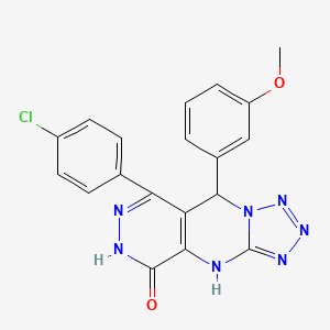 molecular formula C19H14ClN7O2 B11391380 10-(4-chlorophenyl)-8-(3-methoxyphenyl)-2,4,5,6,7,11,12-heptazatricyclo[7.4.0.03,7]trideca-1(9),3,5,10-tetraen-13-one 