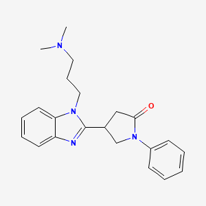 molecular formula C22H26N4O B11391385 4-{1-[3-(dimethylamino)propyl]-1H-benzimidazol-2-yl}-1-phenylpyrrolidin-2-one 