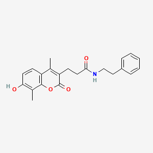 3-(7-hydroxy-4,8-dimethyl-2-oxo-2H-chromen-3-yl)-N-(2-phenylethyl)propanamide