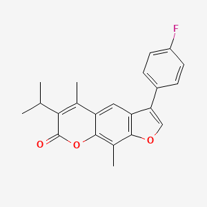 molecular formula C22H19FO3 B11391437 3-(4-fluorophenyl)-5,9-dimethyl-6-(propan-2-yl)-7H-furo[3,2-g]chromen-7-one 