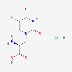 molecular formula C7H9ClFN3O4 B1139144 (S)-(-)-5-氟威拉丁（盐酸盐） CAS No. 1321546-70-6