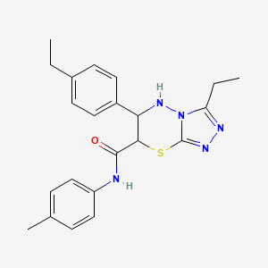 molecular formula C22H25N5OS B11391471 3-ethyl-6-(4-ethylphenyl)-N-(4-methylphenyl)-6,7-dihydro-5H-[1,2,4]triazolo[3,4-b][1,3,4]thiadiazine-7-carboxamide 