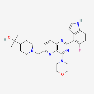 molecular formula C28H33FN6O2 B1139148 2-(1-{[2-(5-氟-1H-吲哚-4-基)-4-(吗啉-4-基)吡啶并[3,2-D]嘧啶-6-基]甲基}哌啶-4-基)丙-2-醇 CAS No. 1332075-63-4