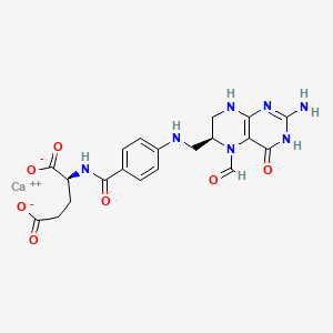 molecular formula C20H21N7O7.Ca B1139151 左旋甲酰谷氨酸钙 CAS No. 80433-71-2
