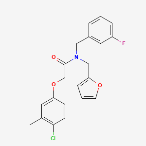 2-(4-chloro-3-methylphenoxy)-N-(3-fluorobenzyl)-N-(furan-2-ylmethyl)acetamide