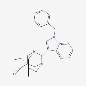 molecular formula C26H29N3O B11391516 2-(1-benzyl-1H-indol-3-yl)-5-ethyl-7-methyl-1,3-diazatricyclo[3.3.1.1~3,7~]decan-6-one 