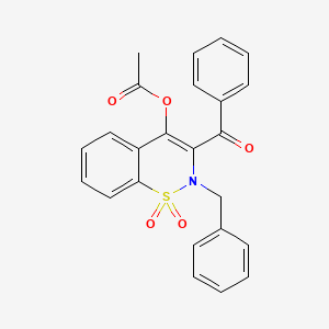 3-benzoyl-2-benzyl-1,1-dioxido-2H-1,2-benzothiazin-4-yl acetate