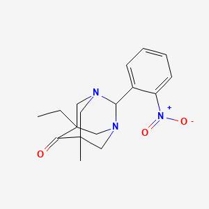 5-Ethyl-7-methyl-2-(2-nitrophenyl)-1,3-diazatricyclo[3.3.1.1~3,7~]decan-6-one