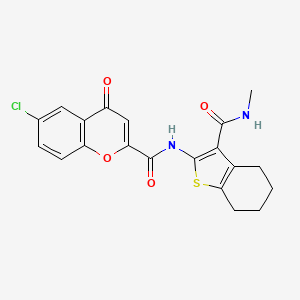 6-chloro-N-[3-(methylcarbamoyl)-4,5,6,7-tetrahydro-1-benzothiophen-2-yl]-4-oxo-4H-chromene-2-carboxamide